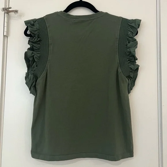 English Factory Ruffle Sleeve Blouse Dark Green - Picture 7 of 7